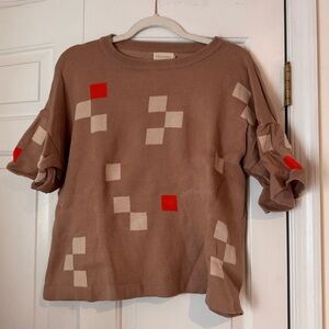 The Endery Albers Short Sleeve Sweater Tee in Rescued Pima Cotton, Dune, M/L